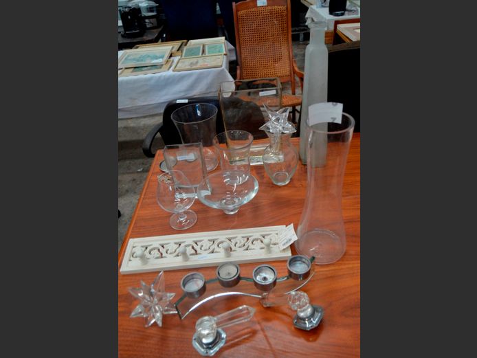 GLASS VASES, GLASS BOWL, etc