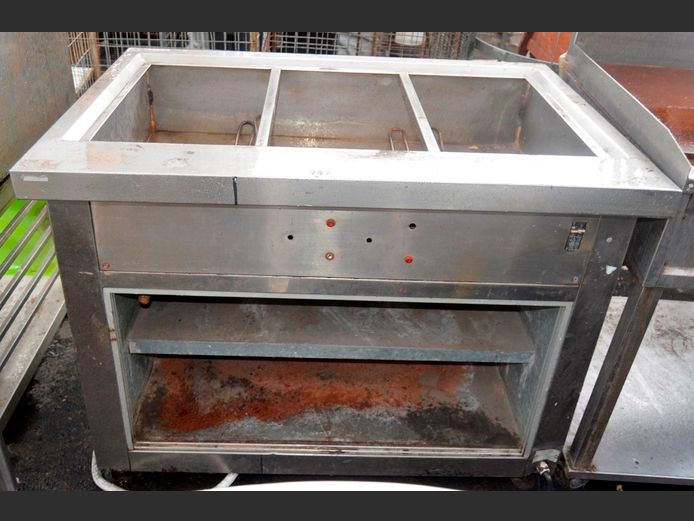 STAINLESS STEEL 3-DIVISION 3-PHASE BAIN MARIE [Untested]
