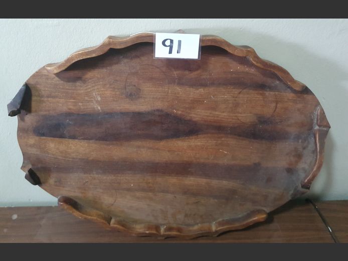 BLACKWOOD SCALLOPED EDGE TRAY, 60 x 45cm [1 Handle needed]