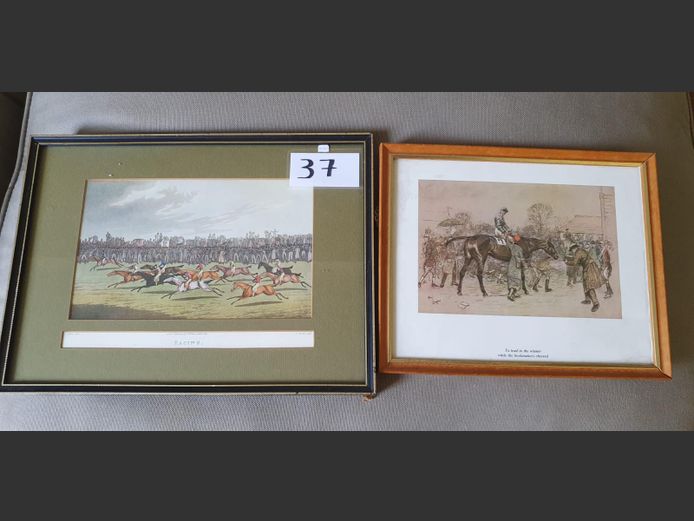 Lot: 2 x Framed Prints "Horse Racing"