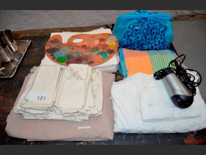 TABLECLOTHS, NAPKINS, HAIR DRYER, etc [Switches on, untested further]