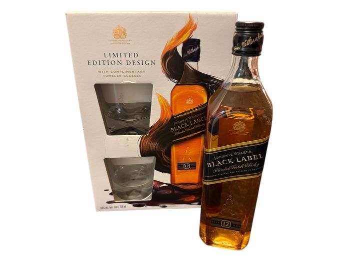 Johnnie Walker Black Label 12 Year – Limited Edition Gift Set (with 2 Glasses)