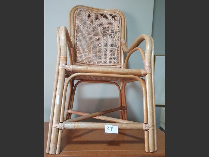 CANE & RATTAN ARMCHAIR [Rattan needs replacing]