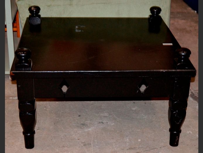 BLACK PAINTED COFFEE TABLE, 76 x 76 x 46cm