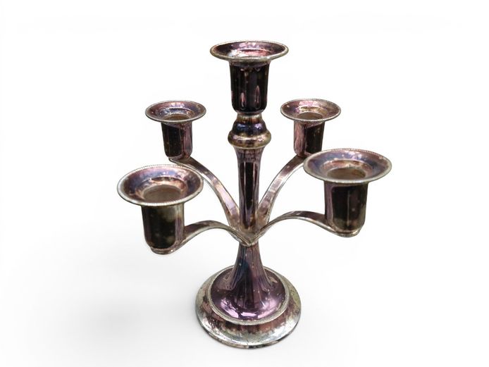 Vintage Silver-Plated 5-Light Candelabra