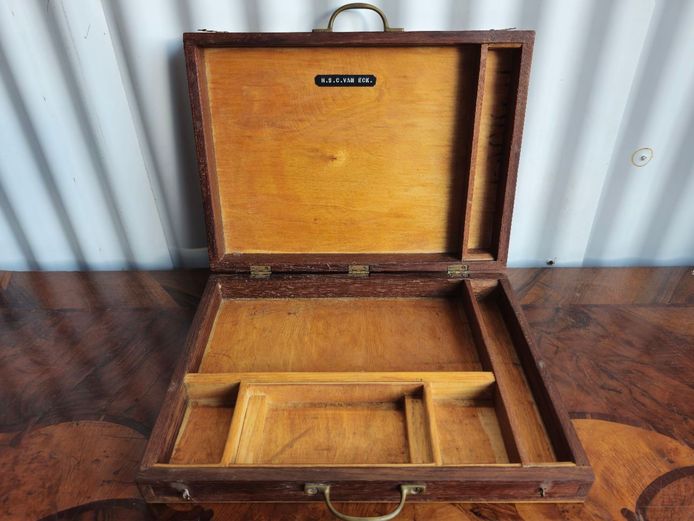 Vintage Solid Wood Wooden Artist's Palette Case