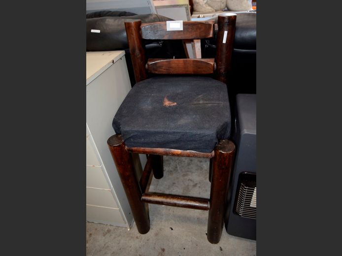 LOG CABIN STYLE BAR CHAIR, 77cm High