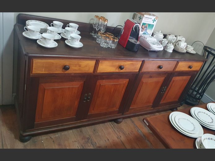 YELLOWWOOD & STINKWOOD 4-DOOR, 4-DRAWER SERVER, 213 x 55 x 98cm