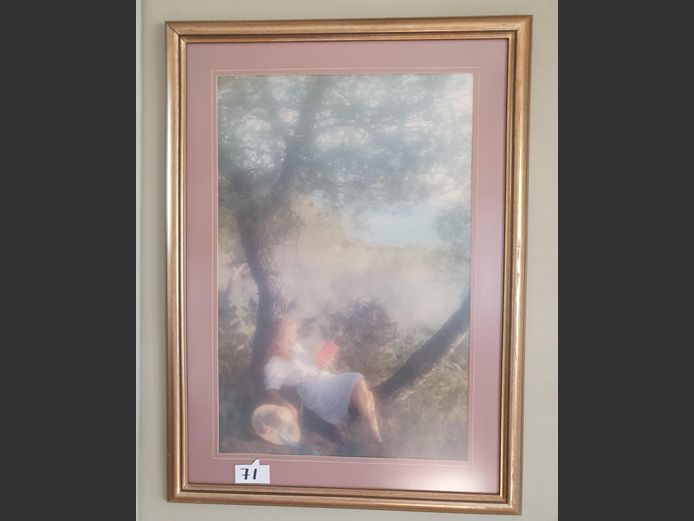 Gilt Framed Print "Lady Reading"