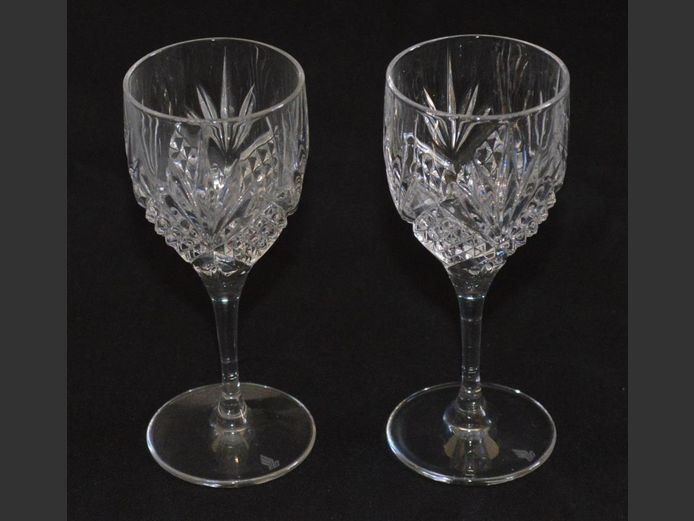 PAIR CRYSTAL SHERRY GLASSES