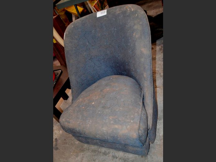 BLUE UPHOLSTERED ARMCHAIR [Needs a clean]