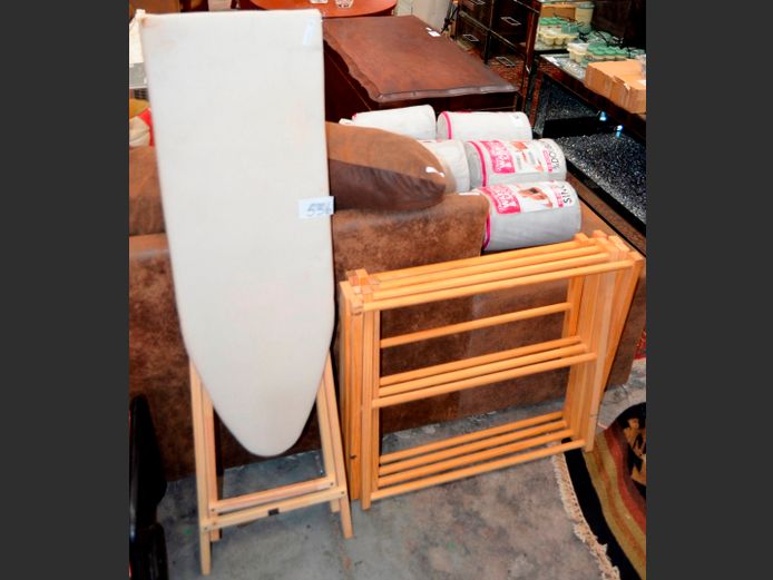 CLOTHES HORSE & AN IRONING BOARD