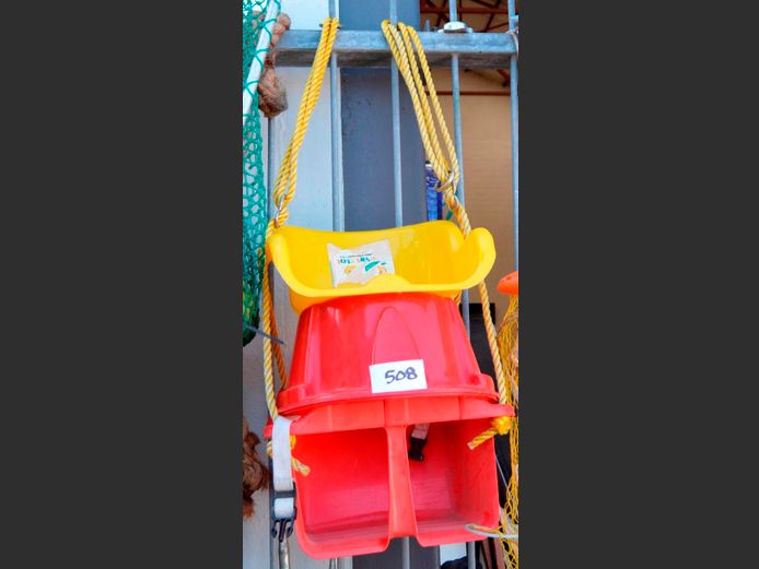 RED PLASTIC SWING, etc
