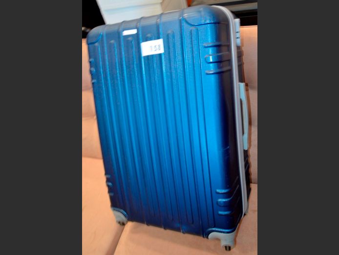 DARK BLUE HARD SHELL SUITCASE, 46 x 28 x 72cm