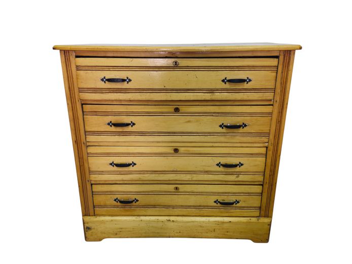 Vintage Four-Drawer Wooden Chest of Drawers