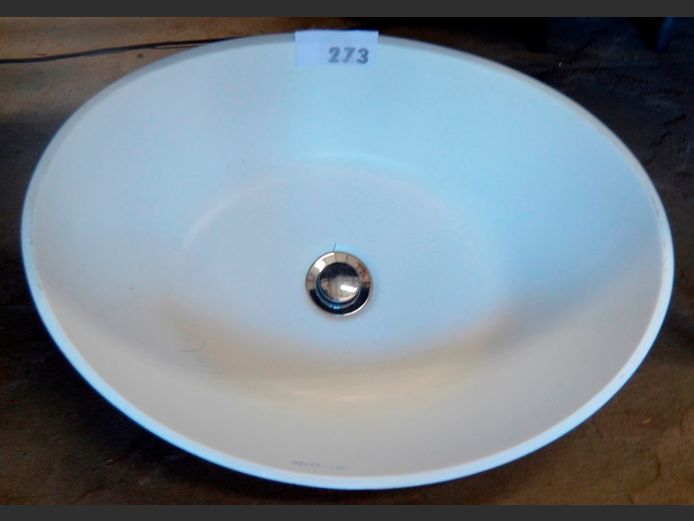OVAL CERAMIC HAND BASIN, 50 x 38cm