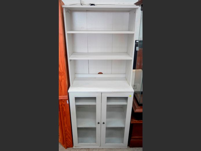 IKEA WHITE BOOKCASE CABINET, 75 x 43 x 180cm