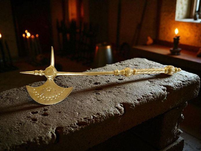 19th Century Cast Brass Battle Axe Reproduction
