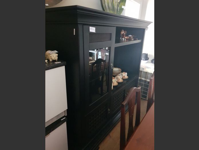 BLACK 4-DOOR TV CABINET