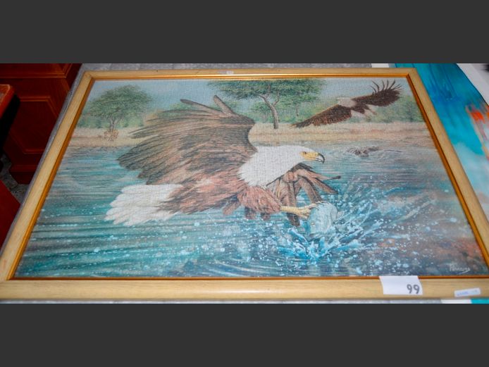 FRAMED PUZZLE "EAGLES", 90 x 59cm