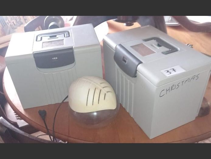 LOT: 2 x HARD PLASTIC LOCK BOXES, etc