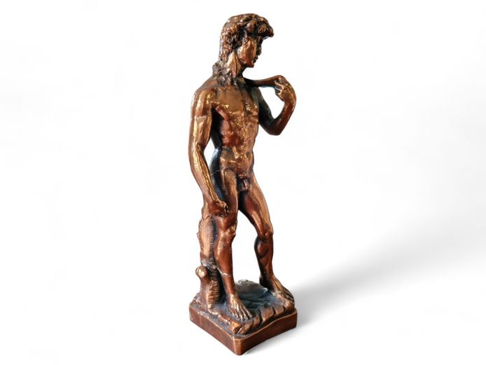 Vintage Copper Coated Resin "David" Sculpture