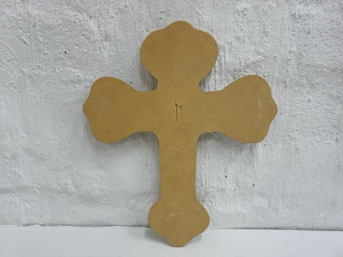 Blank Wooden Wall Cross Craft with Hanger