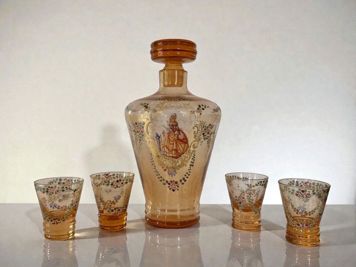 Antique Glass Decanter Set