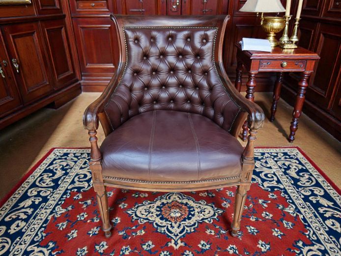 Genuine Leather Classic Regency Armchair