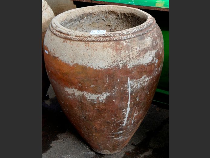 LARGE BROWN CONCRETE PLANTER, 65cm Diameter x 87cm High