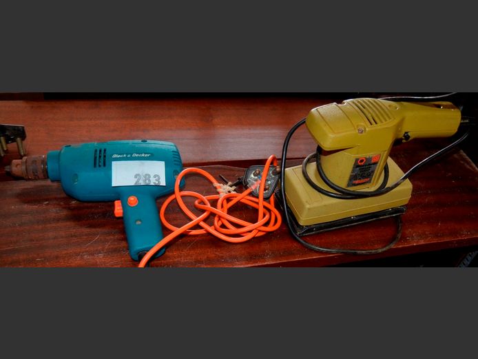 BLACK & DECKER: DRILL [Switches on, untested further] & SANDER [Faulty]