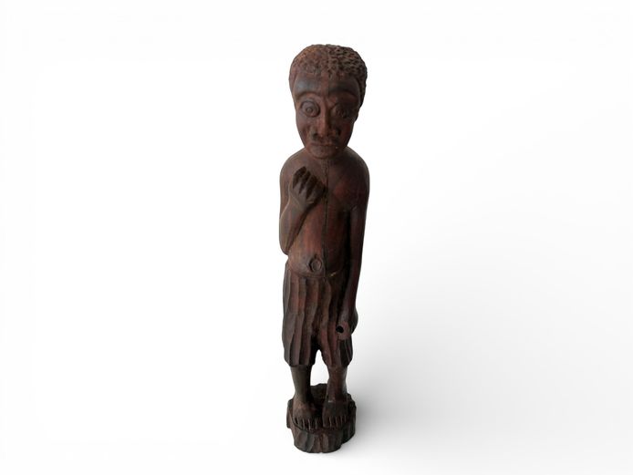 Hand-Carved African Wooden Tribal Figure Sculpture