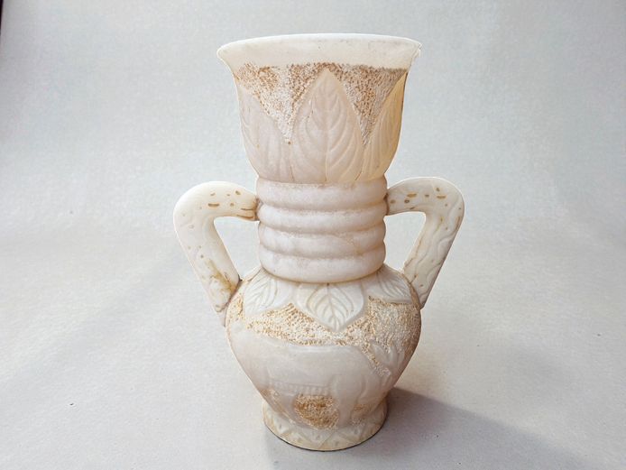 Neoclassical Style Carved Alabaster Urn Vase