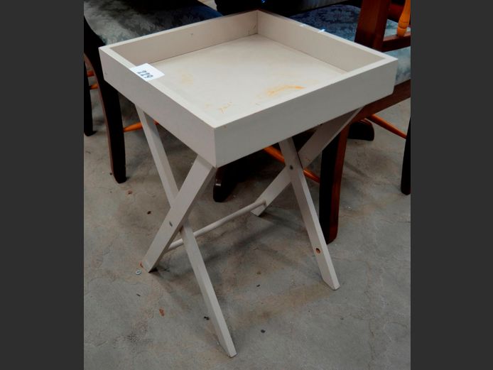 CREAM BUTLER'S TRAY, 42 x 42 x 61cm [Needs attention]