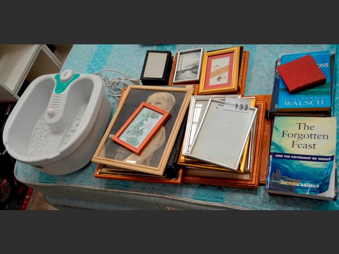 PHOTO FRAMES, BOOKS, SUNBEAM FOOTSPA, etc [Switches on]