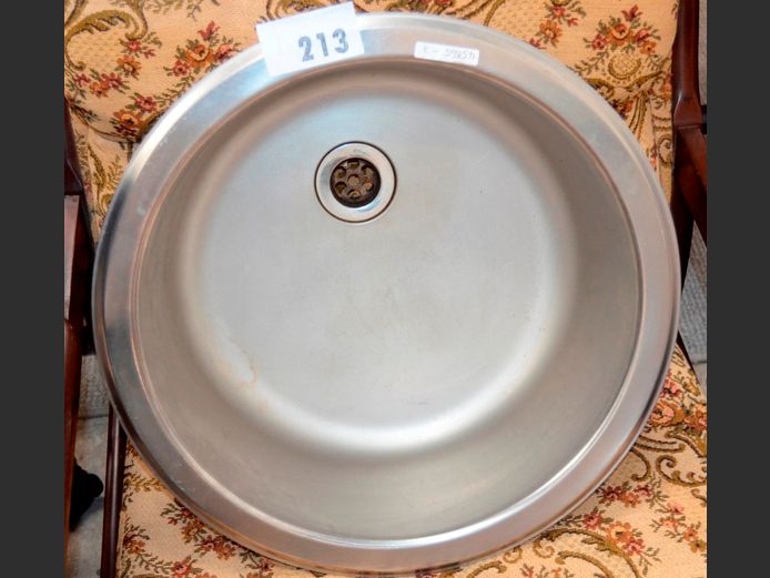 STAINLESS STEEL CIRCULAR BASIN, 45cm Diameter