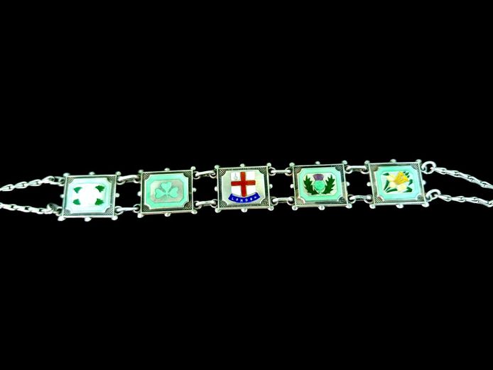 1967 Vintage Sterling Silver Enamel Bracelet