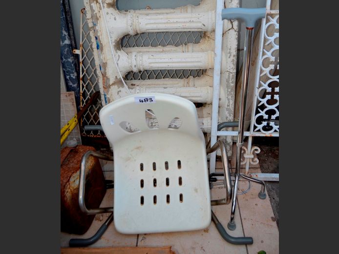 BATH SEAT ASSIST & A WALKING STICK