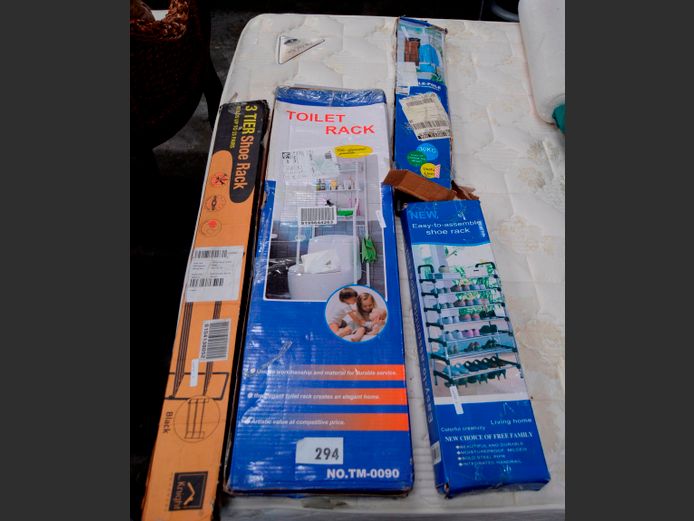 LOT: D.I.Y. SHOE RACKS & TOILET RACKS [Condition unknown]