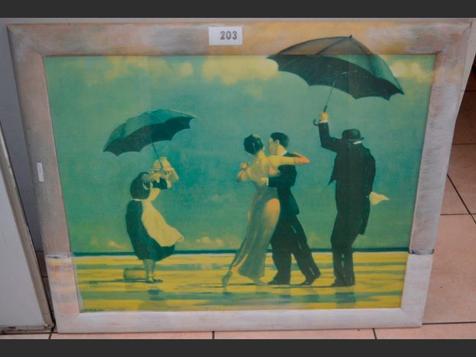 FRAMED PRINT "DANCING COUPLE", 85 x 67cm