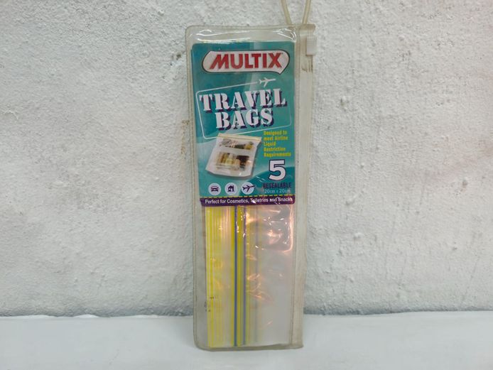 Pack of 5 Clear Resealable Travel Bags