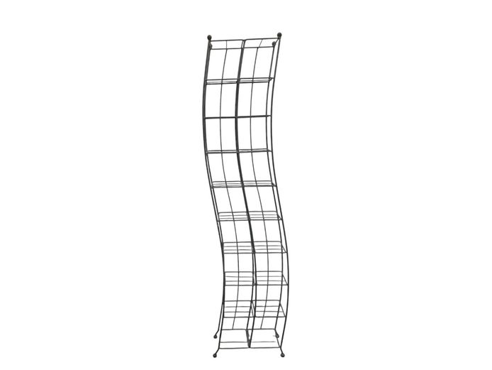 Sculptural Curved Wrought Iron Tiered Plant Rack Stand