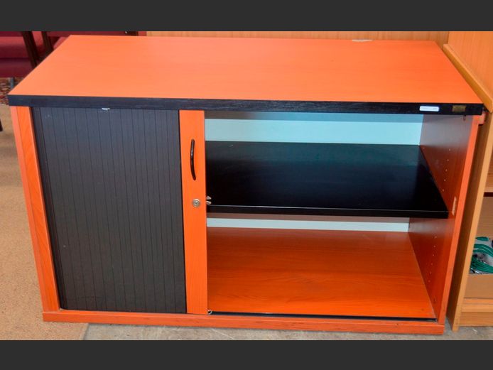 CHERRY FOIL ROLLING DOOR CREDENZA, 120 x 60 x 73cm