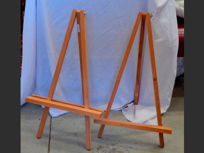 PAIR SMALL PINE EASELS, 70 x 40cm