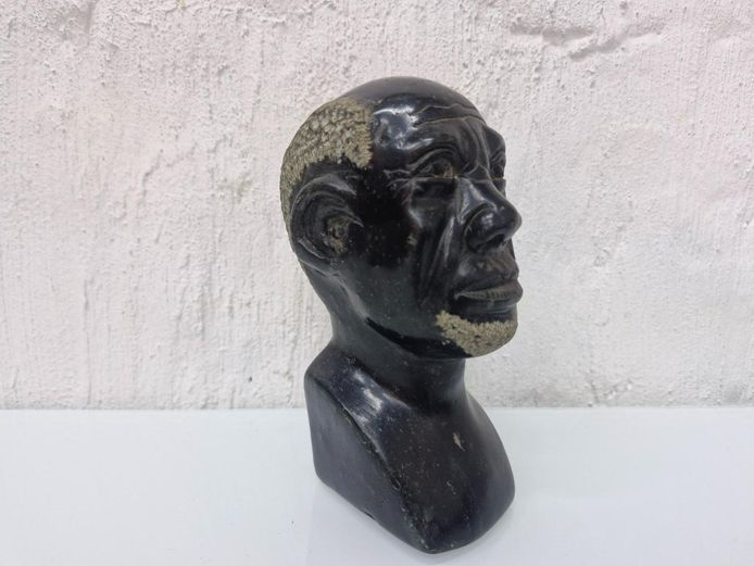 Vintage Shona Hand-Carved Verdite or Soapstone Bust of an Elder