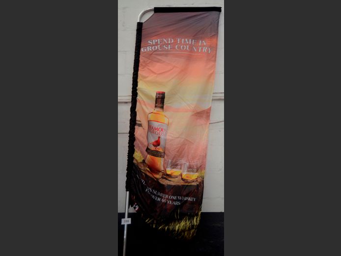 BRANDED BANNER FLAG IN BLUE BAG, 156 x 140cm
