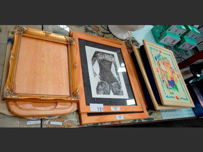 PENCIL SKETCH, PRINTS, LAP TRAYS, etc