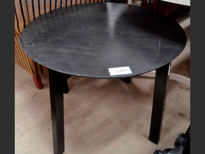 BLACK PAINTED CIRCULAR COFFEE TABLE, 73cm Diameter x 56cm High
