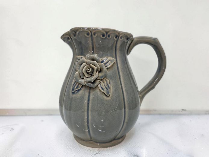 Vintage-Inspired Ceramic Rose Pitcher (20cm)