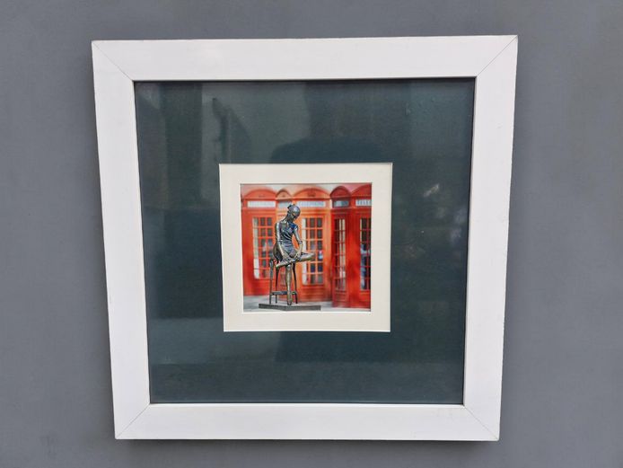 Framed Photo: "The Young Dancer" & Covent Garden Red Telephone Boxes